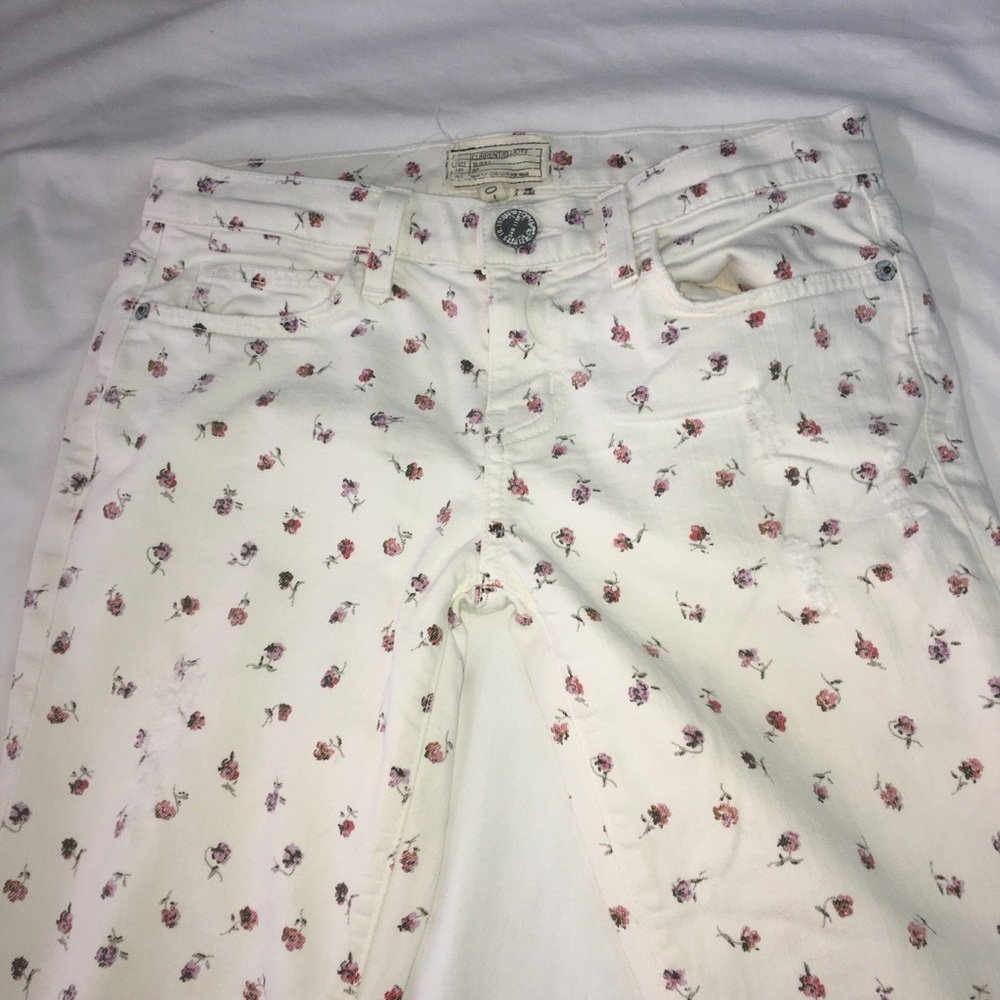 Juniors Current Elliott Stiletto Jeans Roses 24